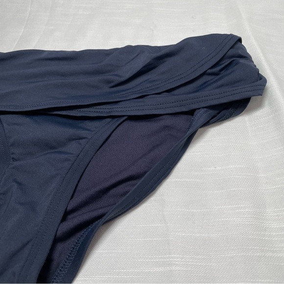 Vince Camuto Women’s Draped High Waisted Bikini Bottom Navy Blue Size S/P - Picture 6 of 6